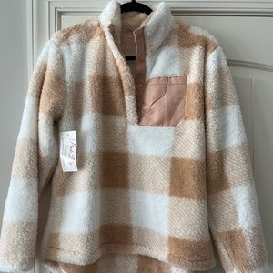 NWT Pink Lily Pull Over - Pink Buffalo Check